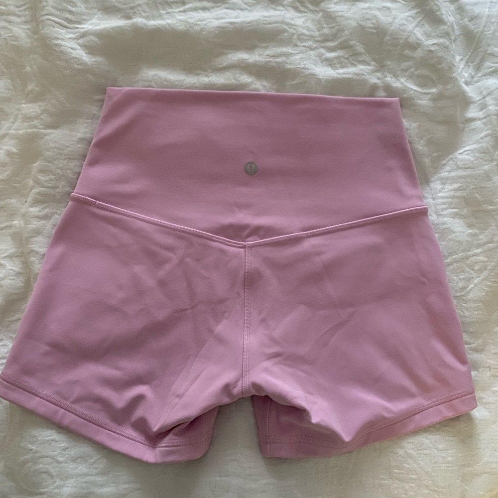 Pink lululemon biker shorts